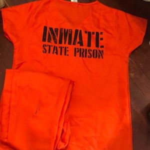 Orange inmate prisoner Halloween costume set